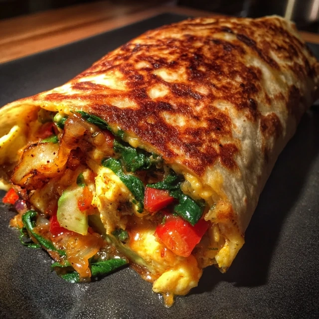 Breakfast Burrito with Eggs and Veggies