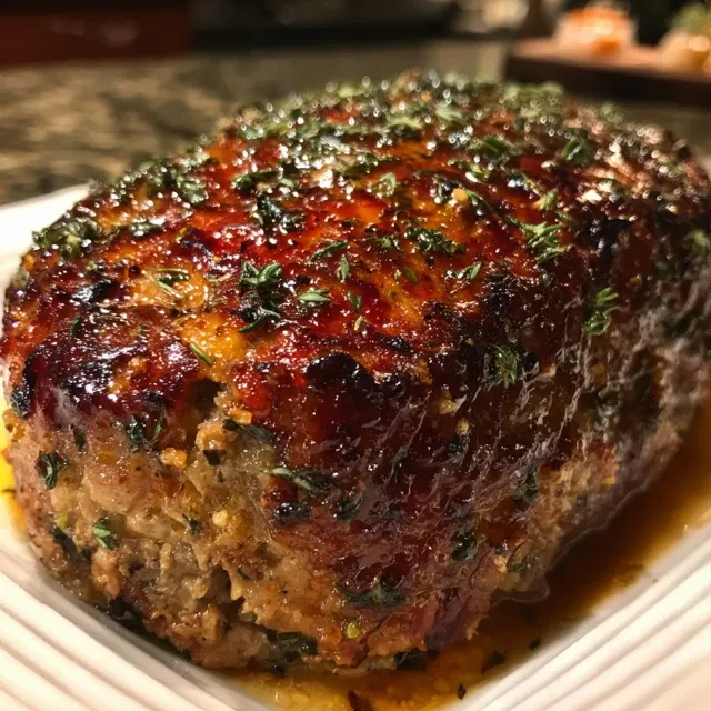 Roasted Garlic and Herb Meatloaf