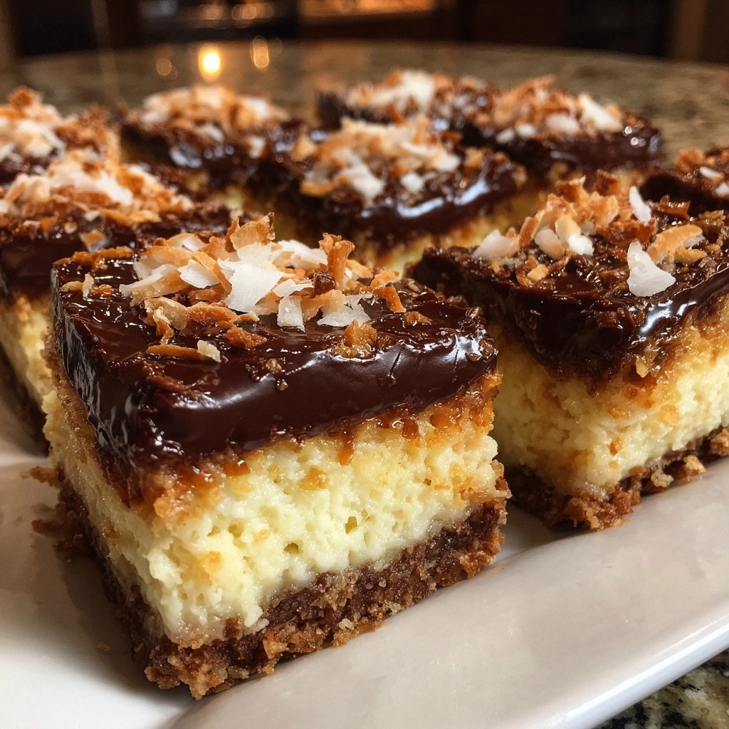 Almond Joy Cheesecake Bars