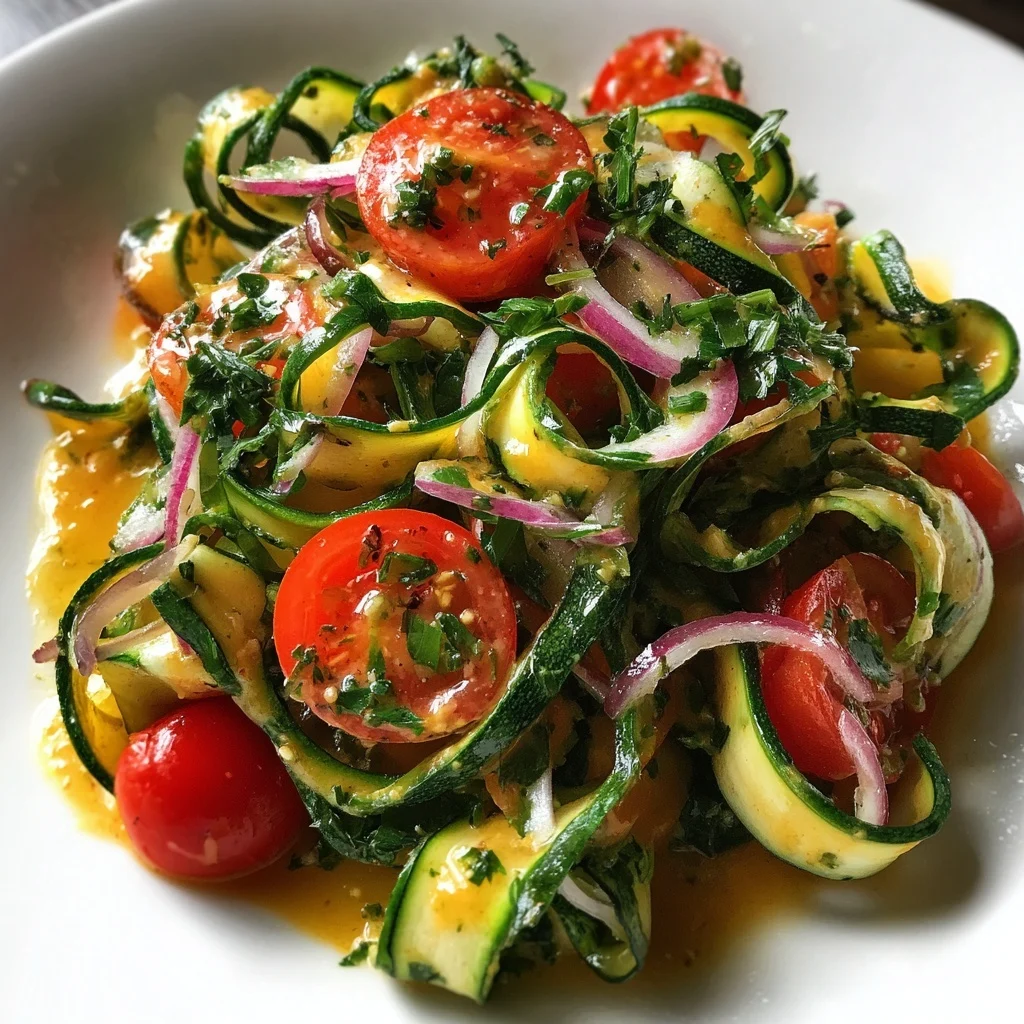 Zucchini Ribbon Salad with Lemon-Tahini Dressing