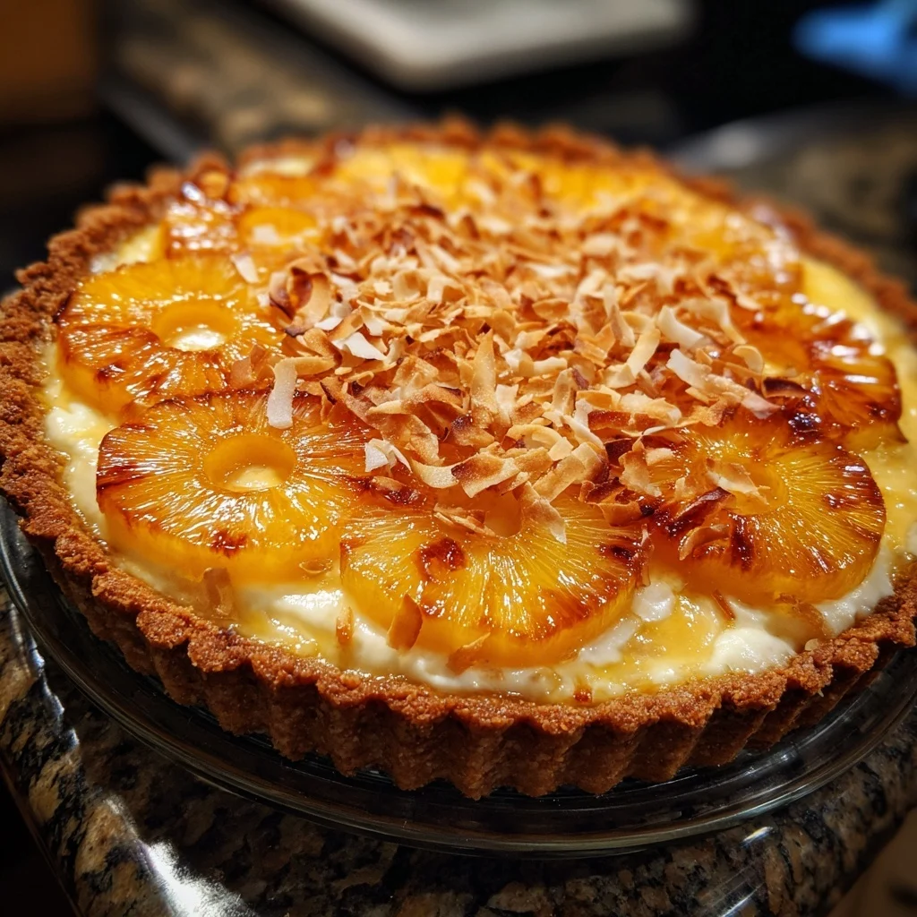 Caramelized Pineapple and Coconut Cream Tart