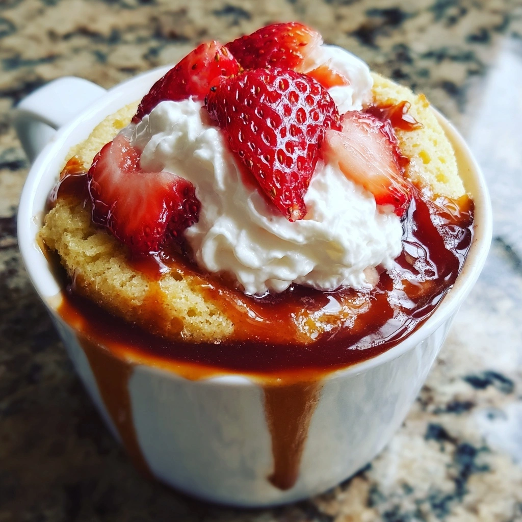 Strawberry Shortcake Mug Cake