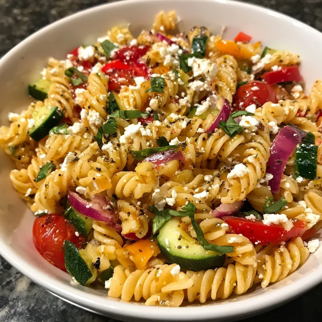 Summer Veggie Pasta Salad with Feta