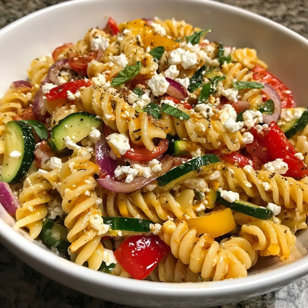 Summer Veggie Pasta Salad with Feta