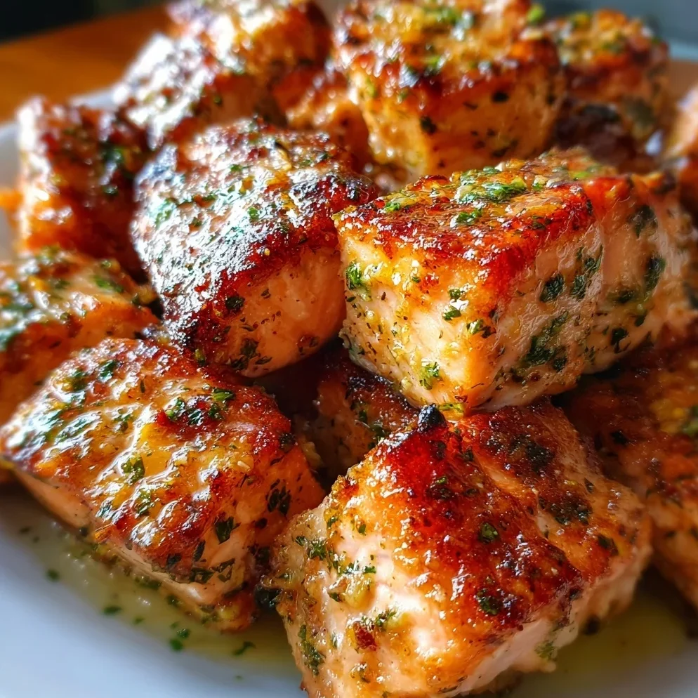 Crispy Air Fryer Salmon Bites with Garlic Butter