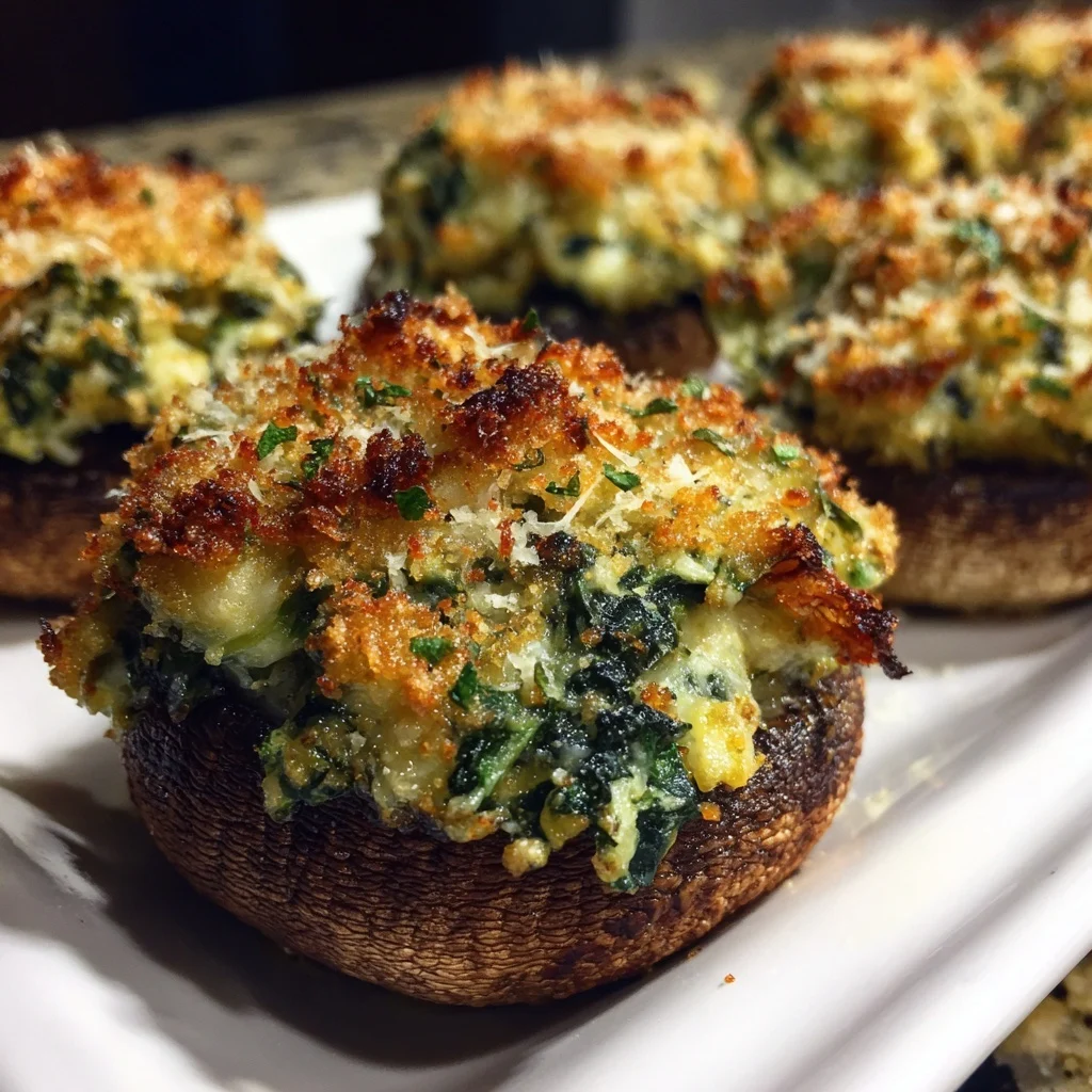 Spinach & Artichoke Stuffed Mushrooms