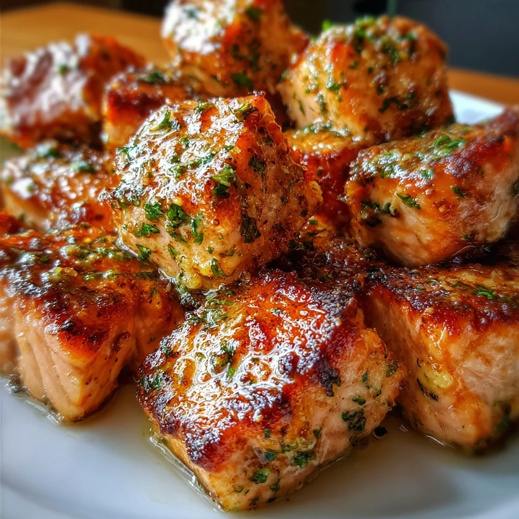 Crispy Air Fryer Salmon Bites with Garlic Butter