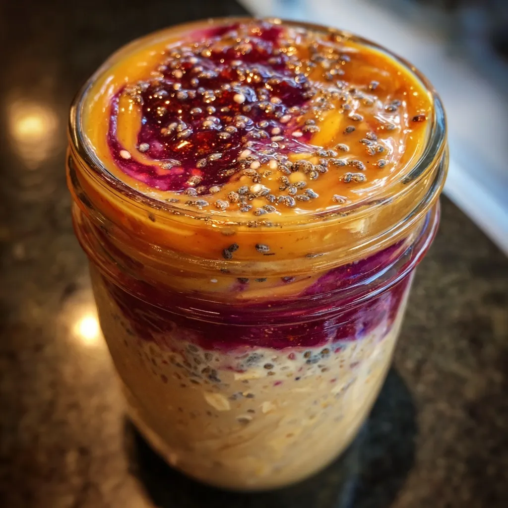Peanut Butter and Jelly Overnight Oats
