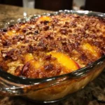 Peach Cobbler Oatmeal Bake
