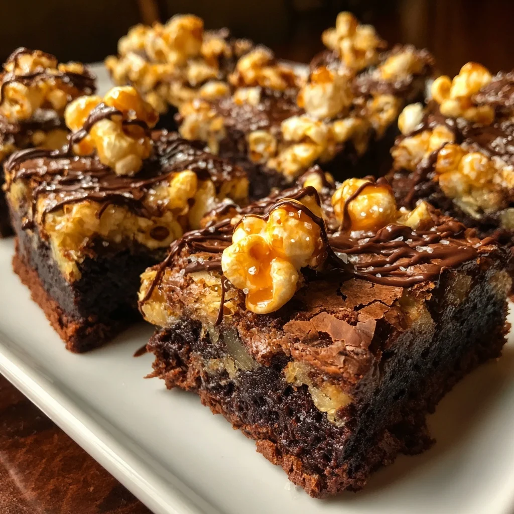 Sweet & Salty Butter Popcorn Brownies