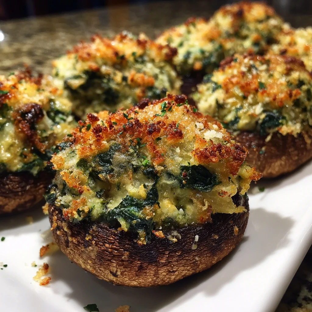 Spinach & Artichoke Stuffed Mushrooms