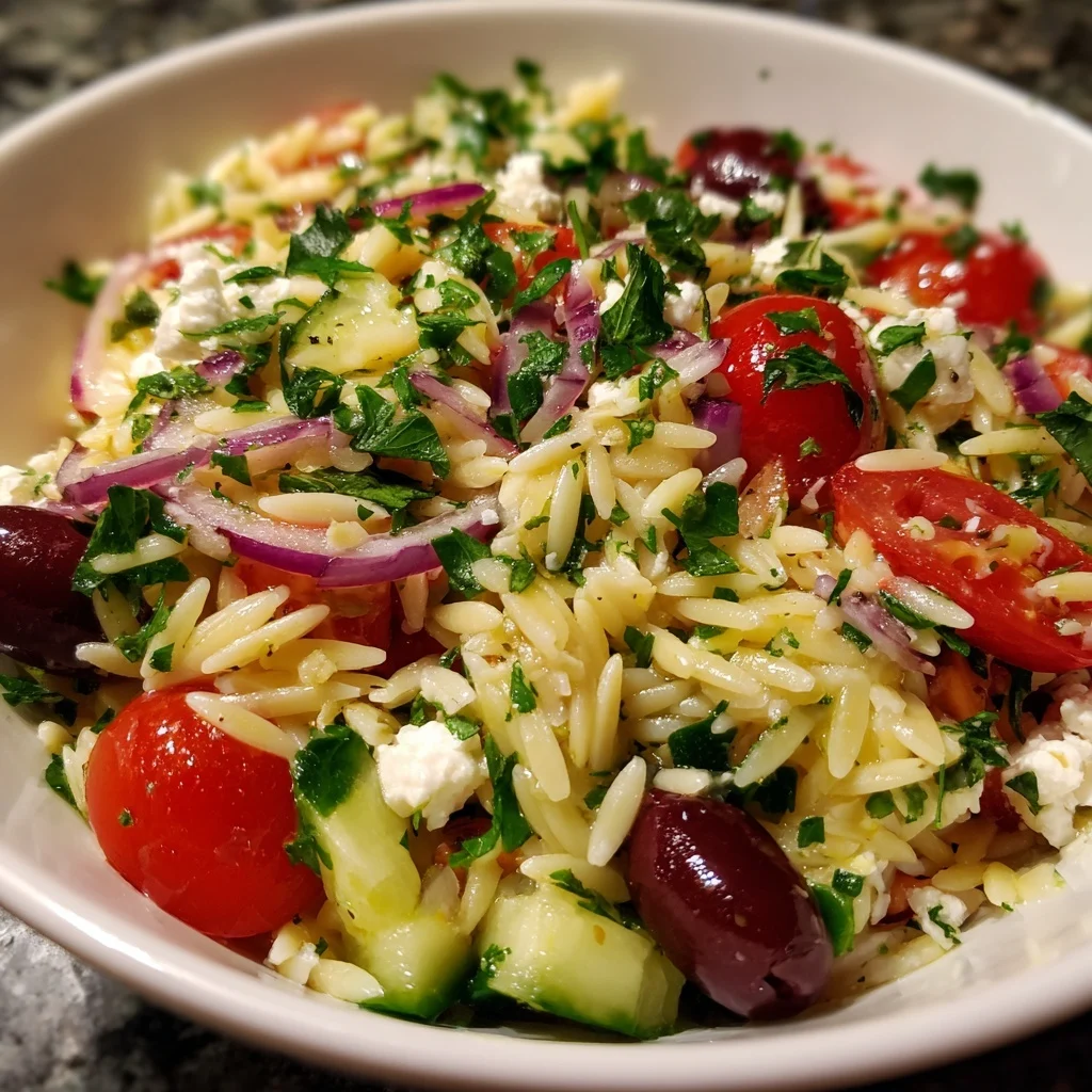 Greek Orzo Salad with Lemon-Herb Dressing
