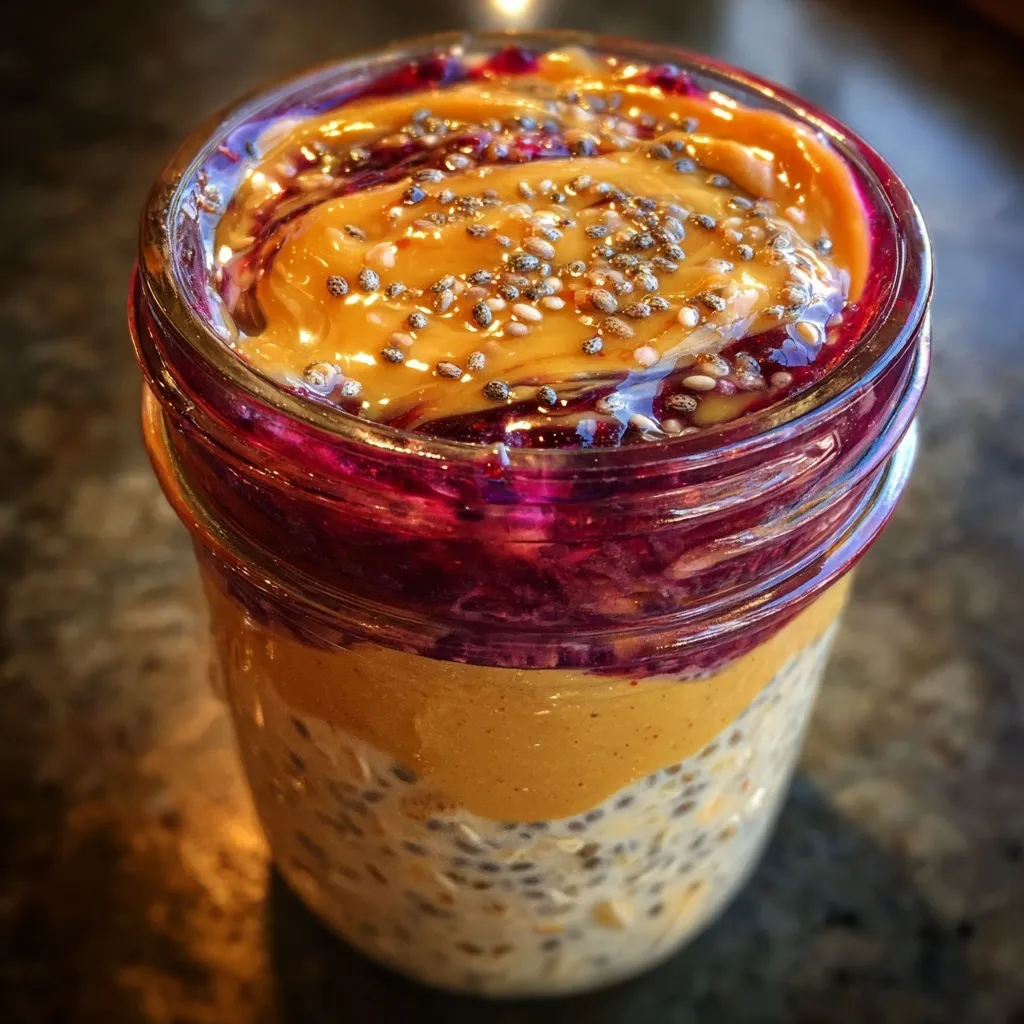Peanut Butter and Jelly Overnight Oats