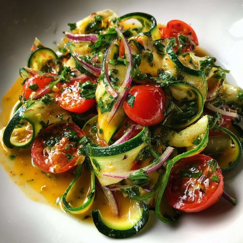 Zucchini Ribbon Salad with Lemon-Tahini Dressing