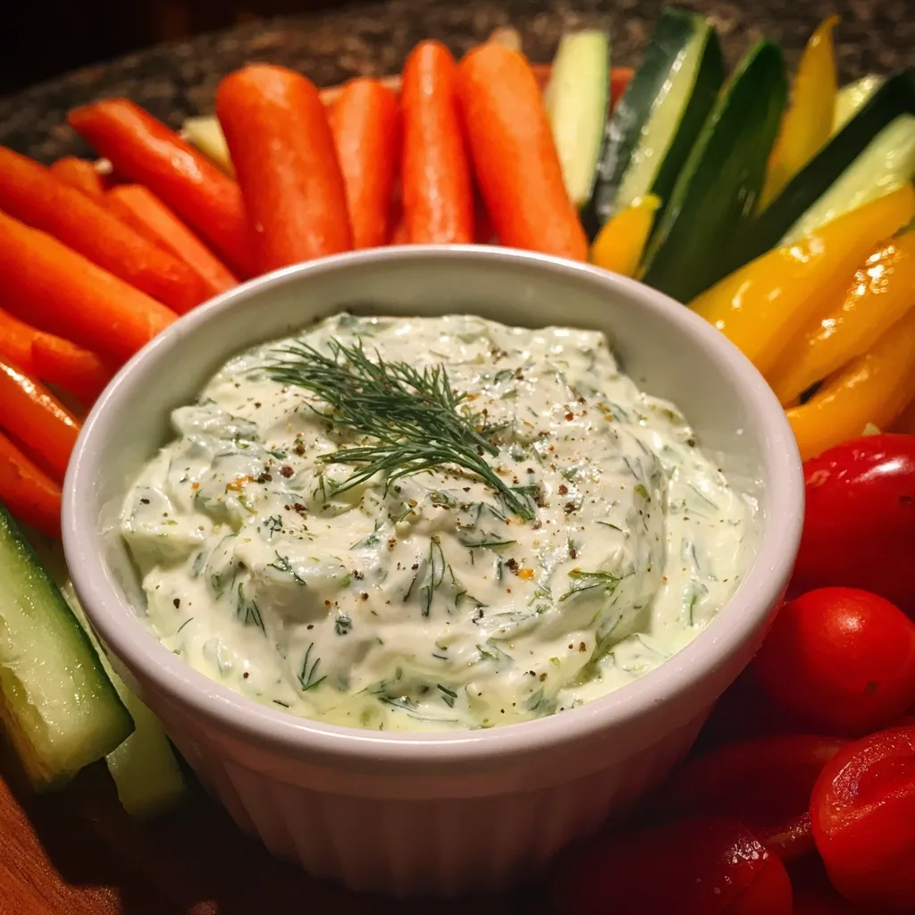 Cucumber Dill Yogurt Dip with Veggies
