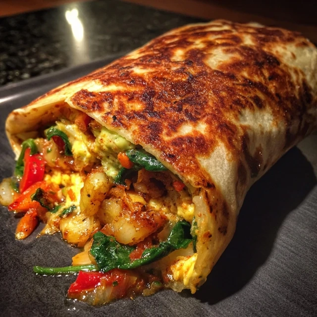 Breakfast Burrito with Eggs and Veggies