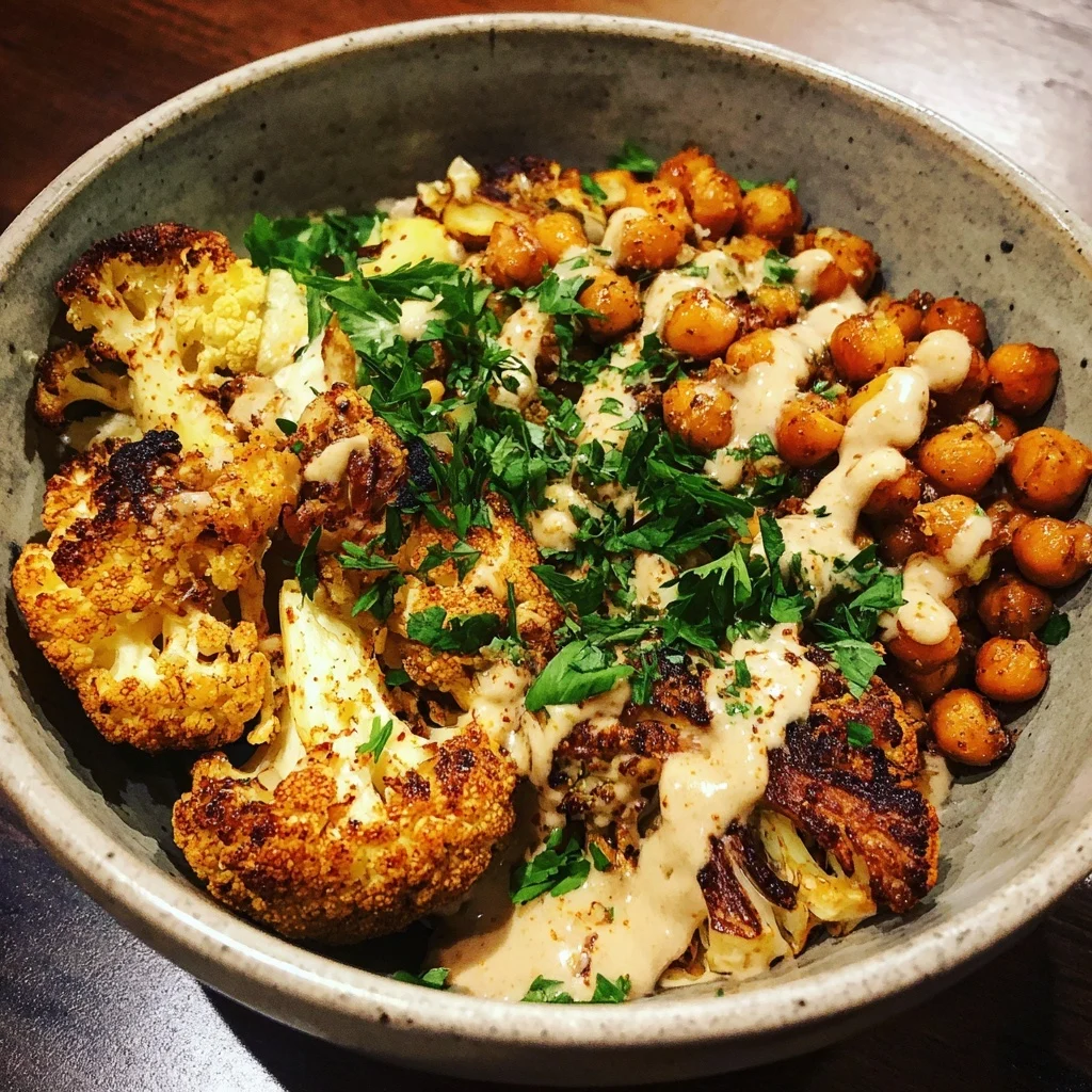 Roasted Cauliflower & Chickpea Bowl