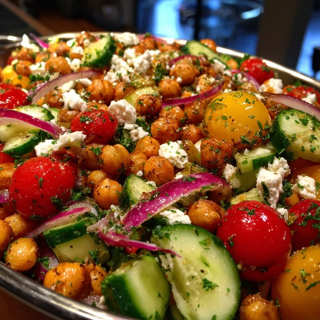 Mediterranean Chickpea and Cucumber Salad
