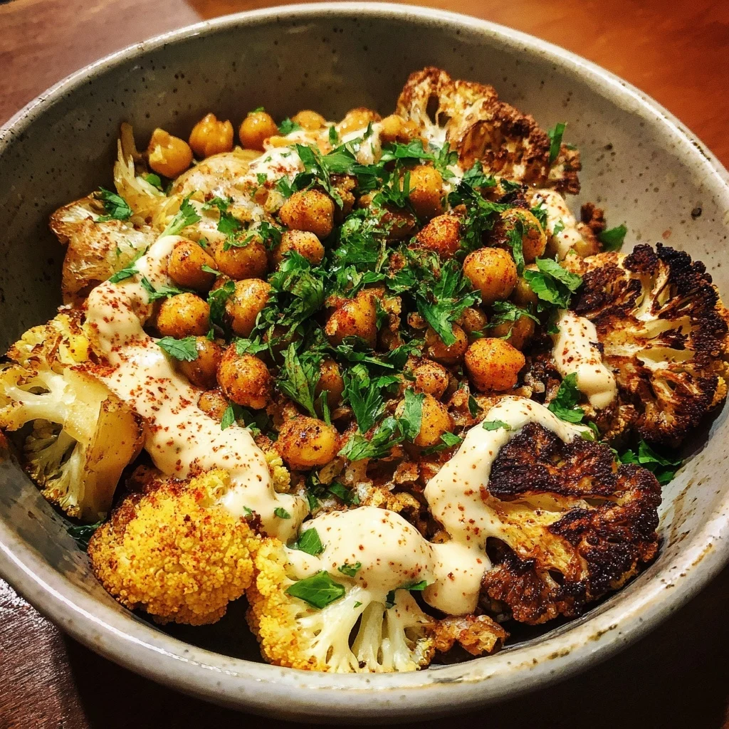 Roasted Cauliflower & Chickpea Bowl