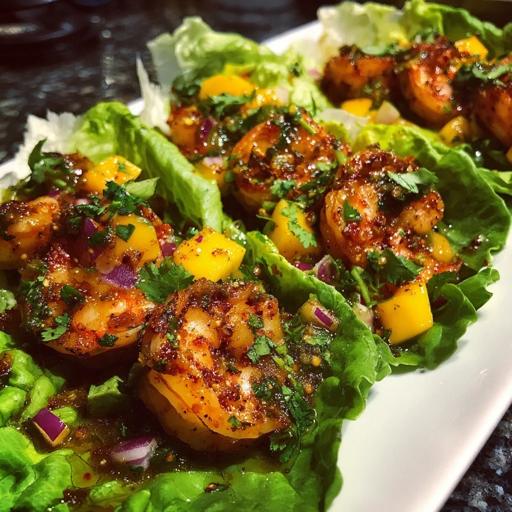 Spicy Mango Shrimp Lettuce Wraps