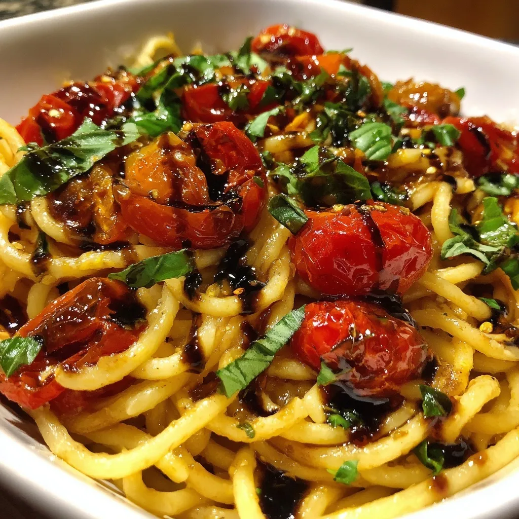 Balsamic Roasted Tomato and Basil Pasta