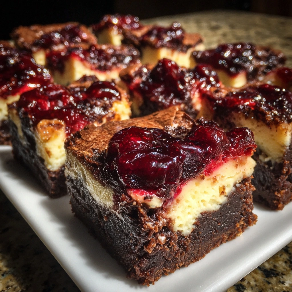 Black Forest Cheesecake Brownie Bars