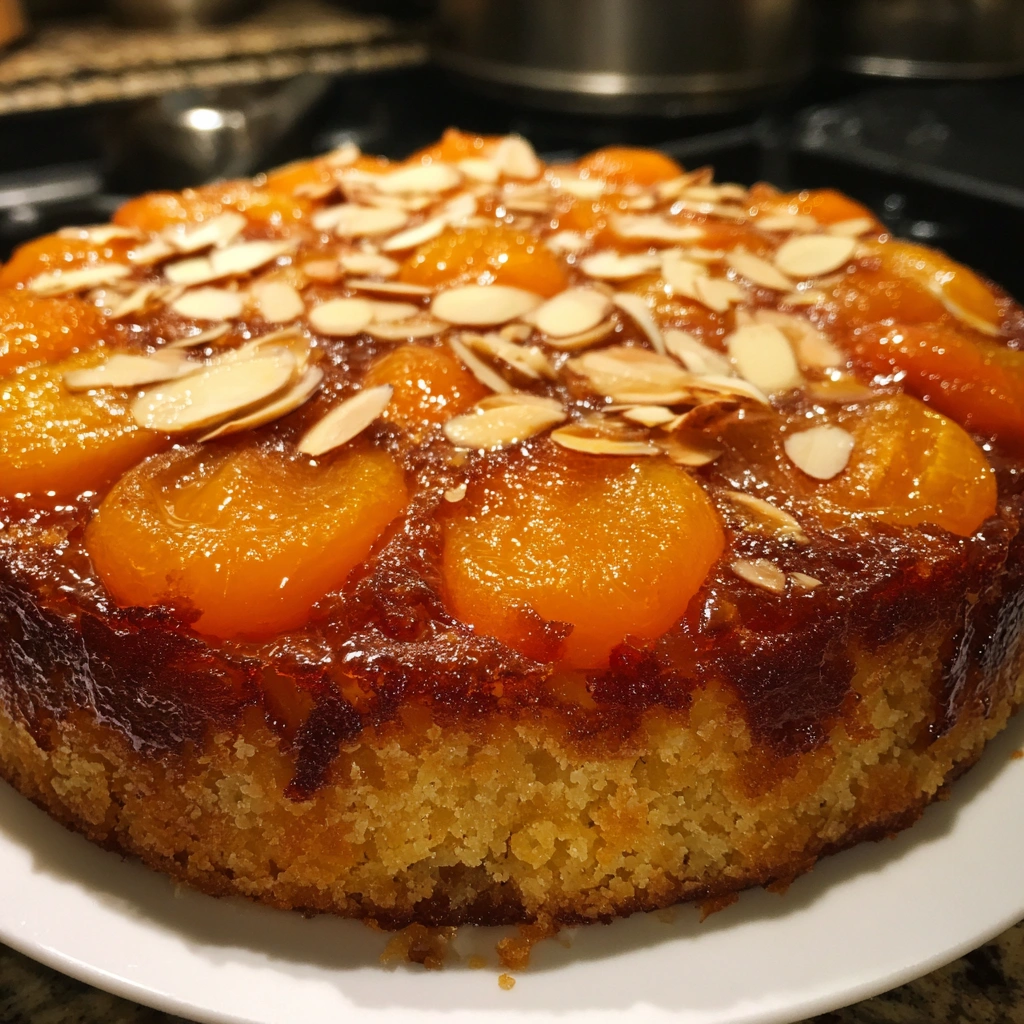 Apricot Almond Upside-Down Cake