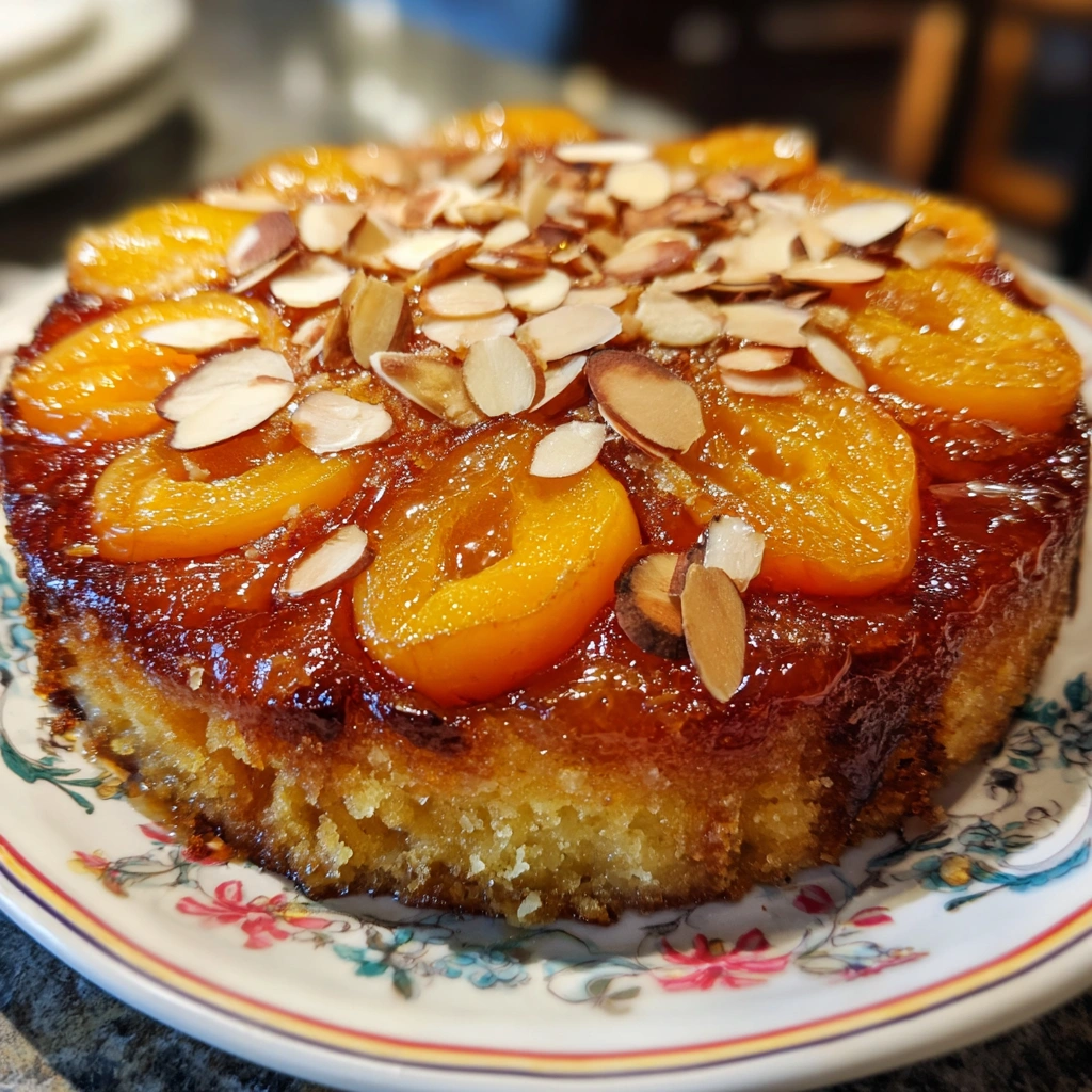 Apricot Almond Upside-Down Cake