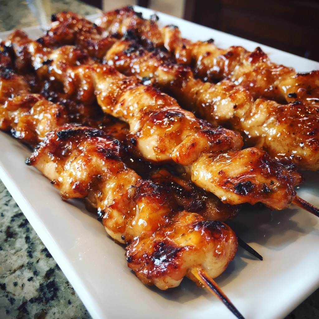 Apricot Glazed Chicken Skewers