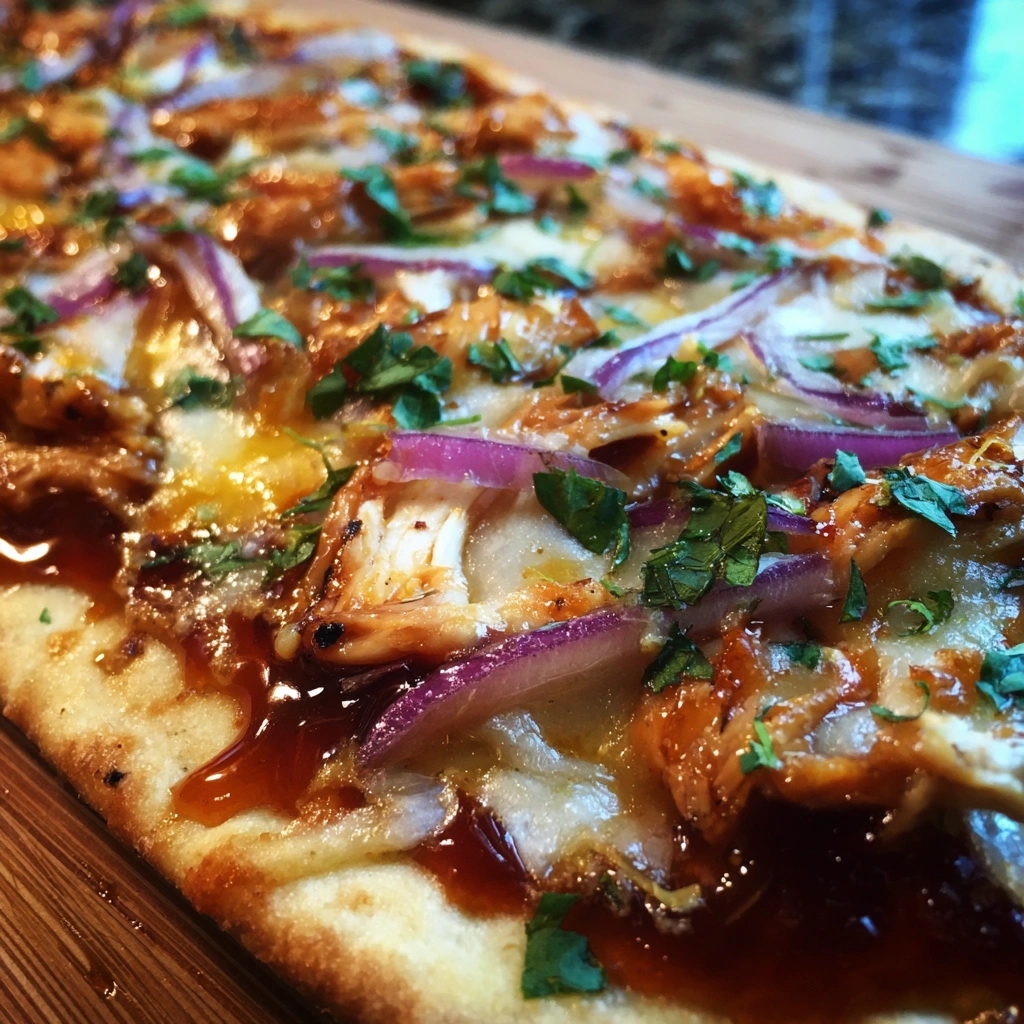 BBQ Chicken Flatbread with Honey Drizzle