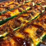 BBQ Ground Beef Zucchini Boats