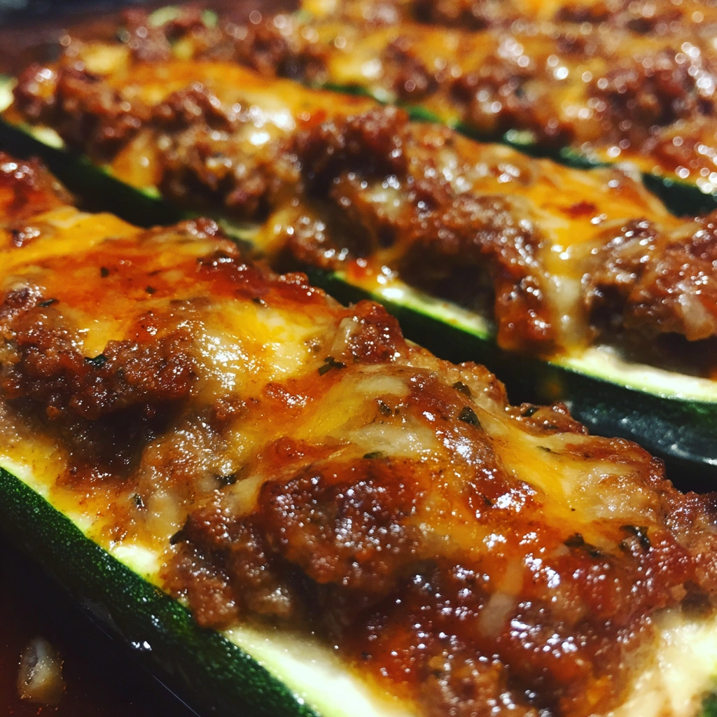 BBQ Ground Beef Zucchini Boats