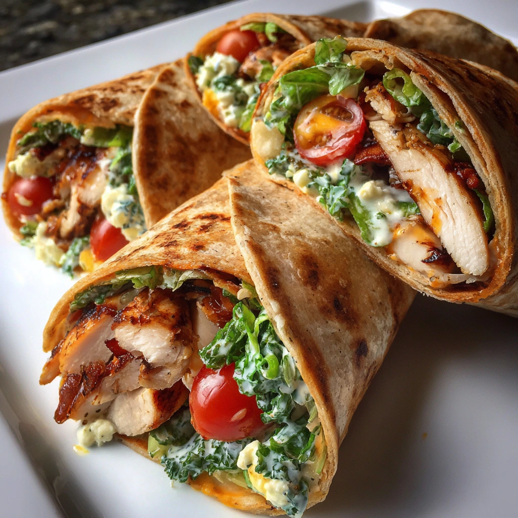 BBQ Ranch Chicken Salad Wraps