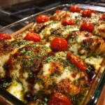 Baked Pesto Caprese Chicken Casserole