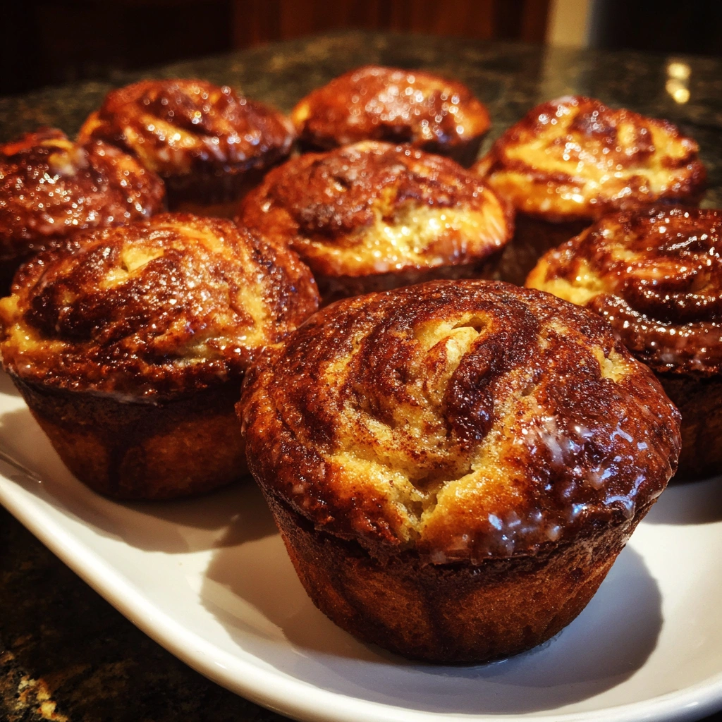 Banana Bread Cinnamon Swirl Muffins