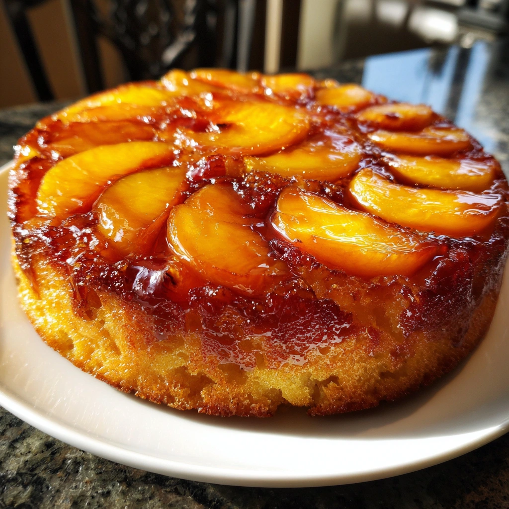 Caramel Nectarine Upside Down Cake