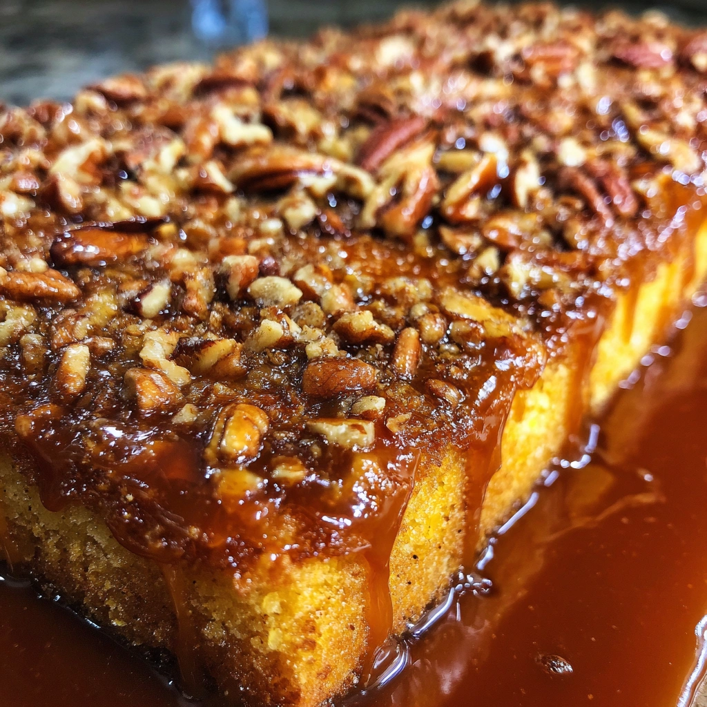 Caramel Pecan Texas Sheet Cake