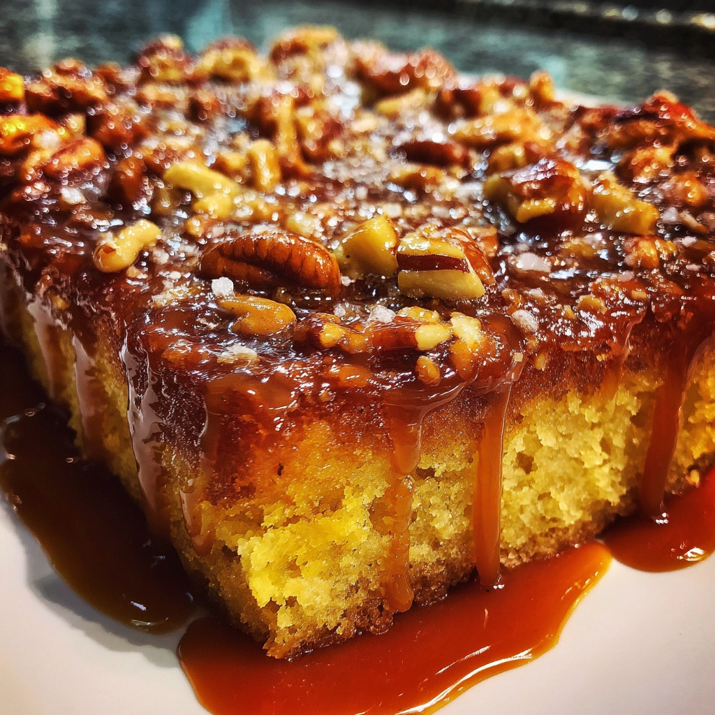 Caramel Pecan Texas Sheet Cake