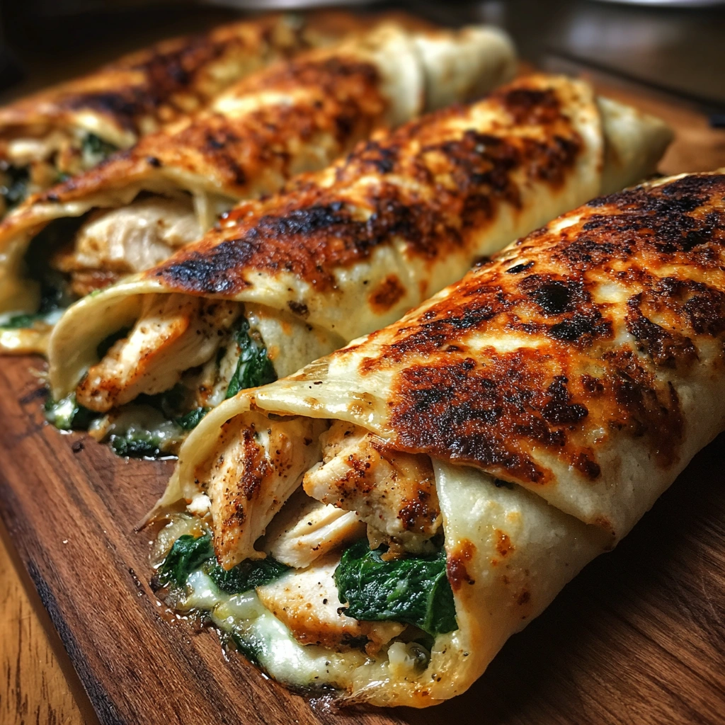 Cheesy Garlic Chicken Wraps