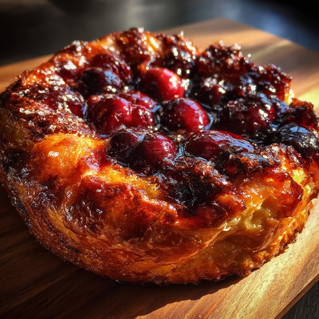 Cherry-Glazed Sourdough Breakfast Tart