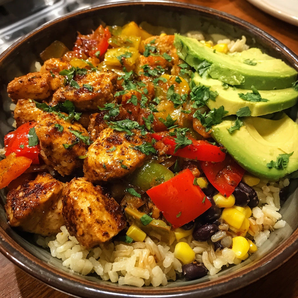 Chicken Fajita Rice Bowl