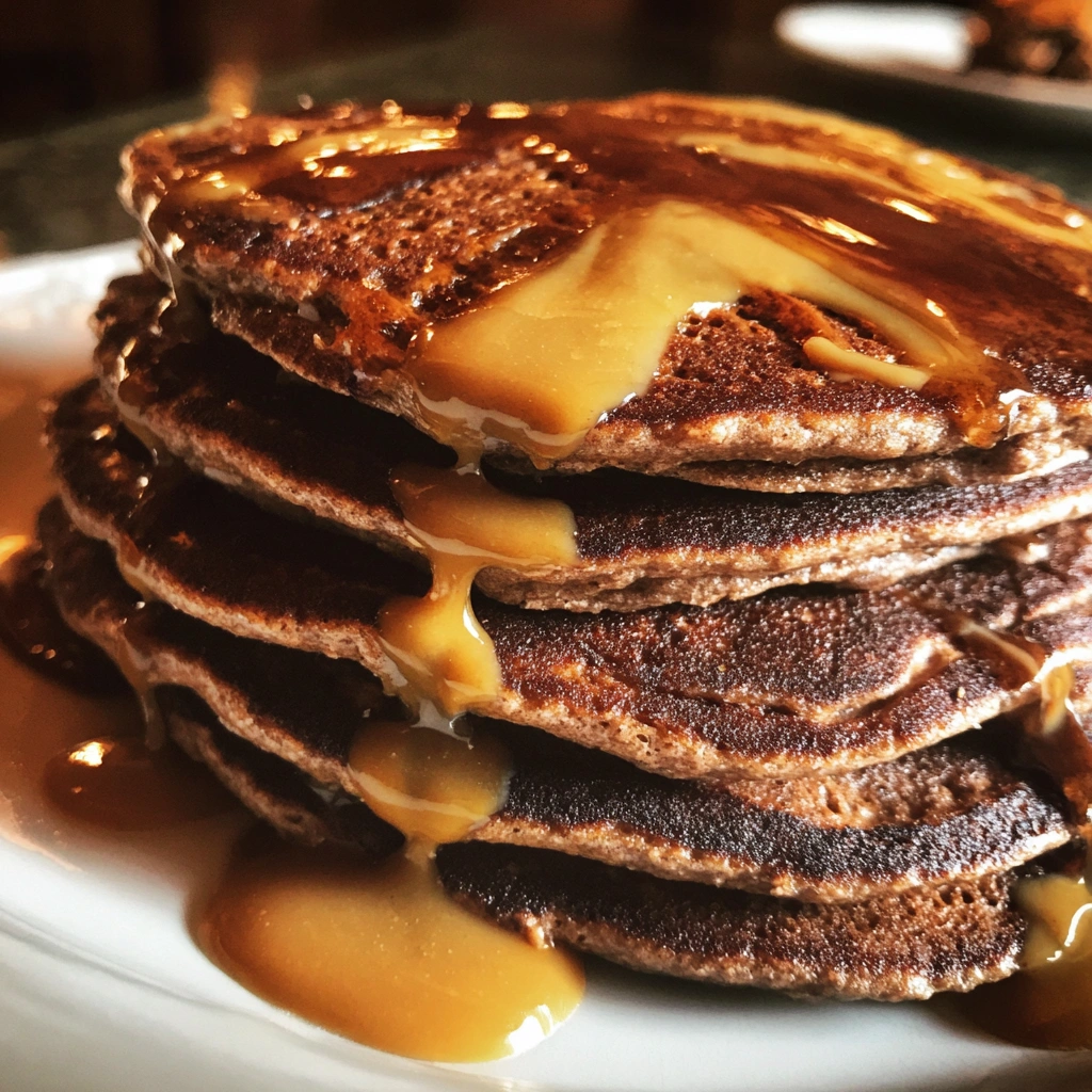 Chocolate Peanut Butter Protein Pancakes