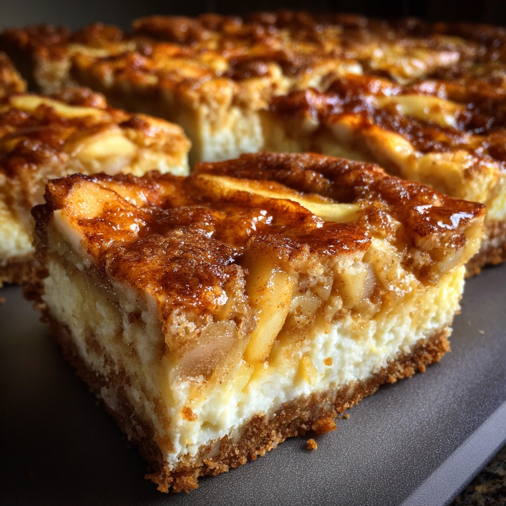 Cinnamon Apple Cheesecake Swirl Bars