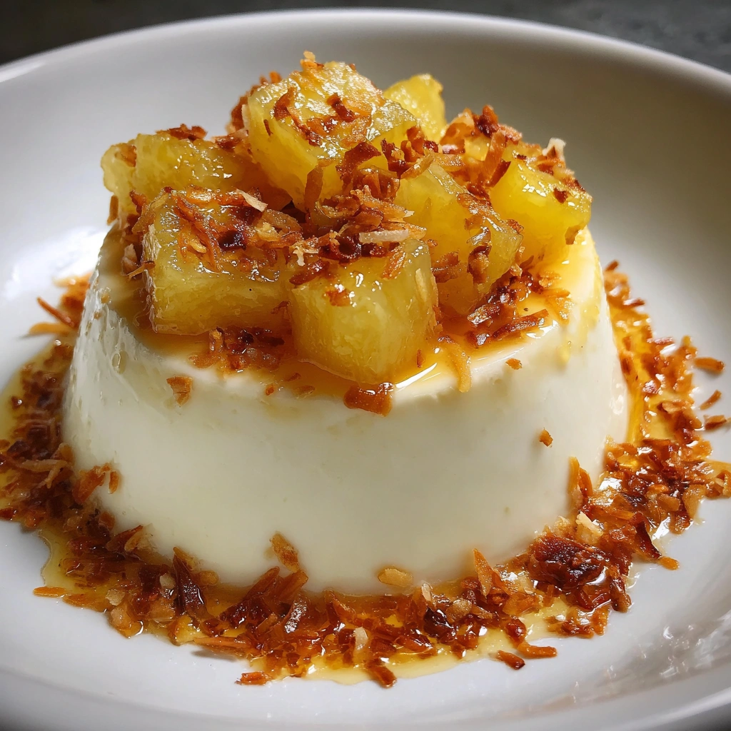 Coconut Cream Panna Cotta with Pineapple