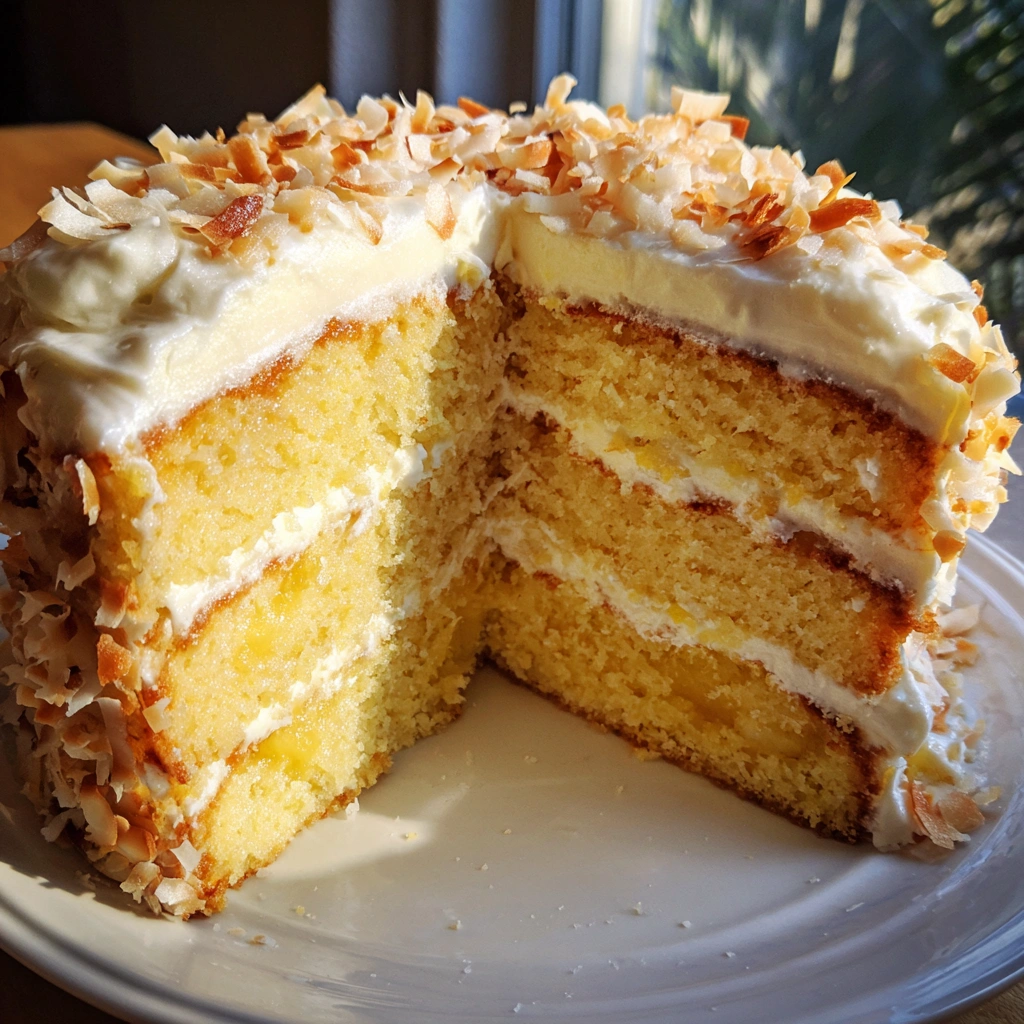 Coconut Pineapple Cake with Cream Cheese Frosting