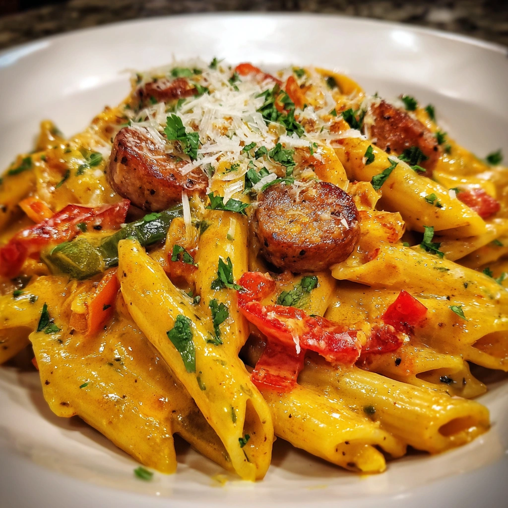 Creamy Cajun Sausage Pasta