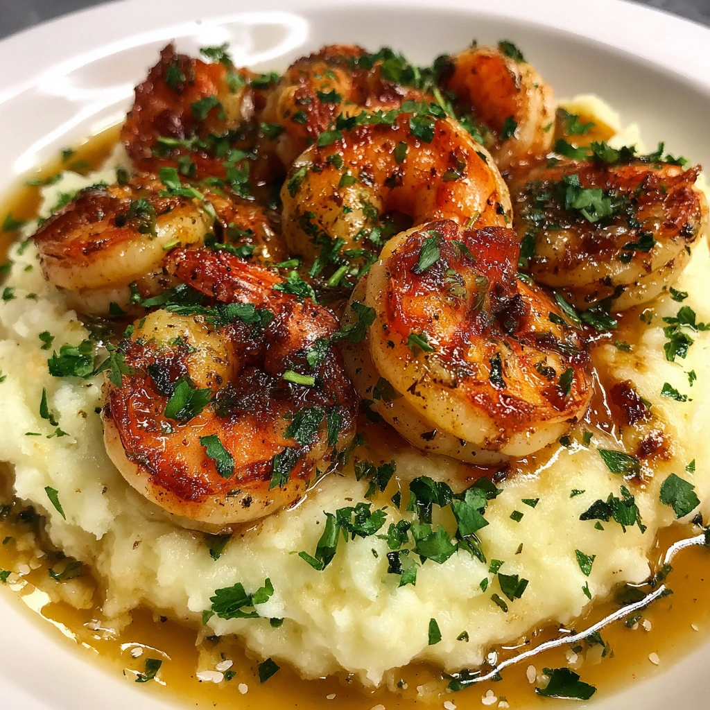 Creamy Garlic Shrimp with Mashed Potatoes