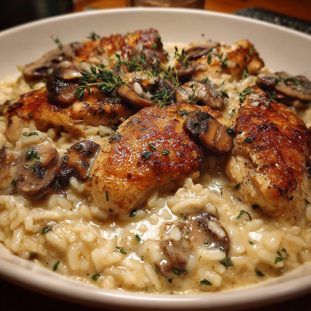Creamy Mushroom Chicken & Rice