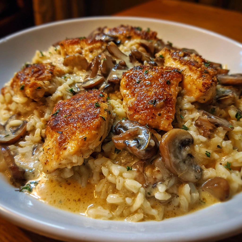 Creamy Mushroom Chicken & Rice