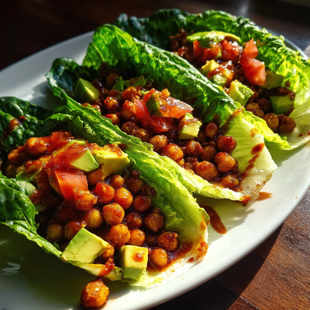 Crispy BBQ Chickpea Lettuce Wraps